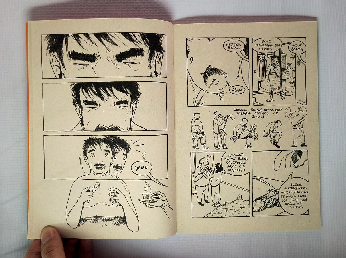 Untitled Black and white comic pages from the graphic novel El señor P., drawn in ink by Colombian graphic novelist and illustrator Henry Díaz.