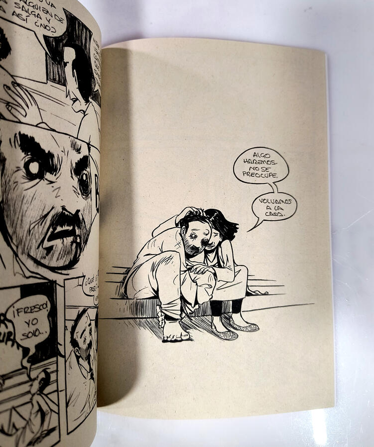 Untitled Black and white comic page from the graphic novel El señor P., drawn in ink by Colombian graphic novelist and illustrator Henry Díaz.